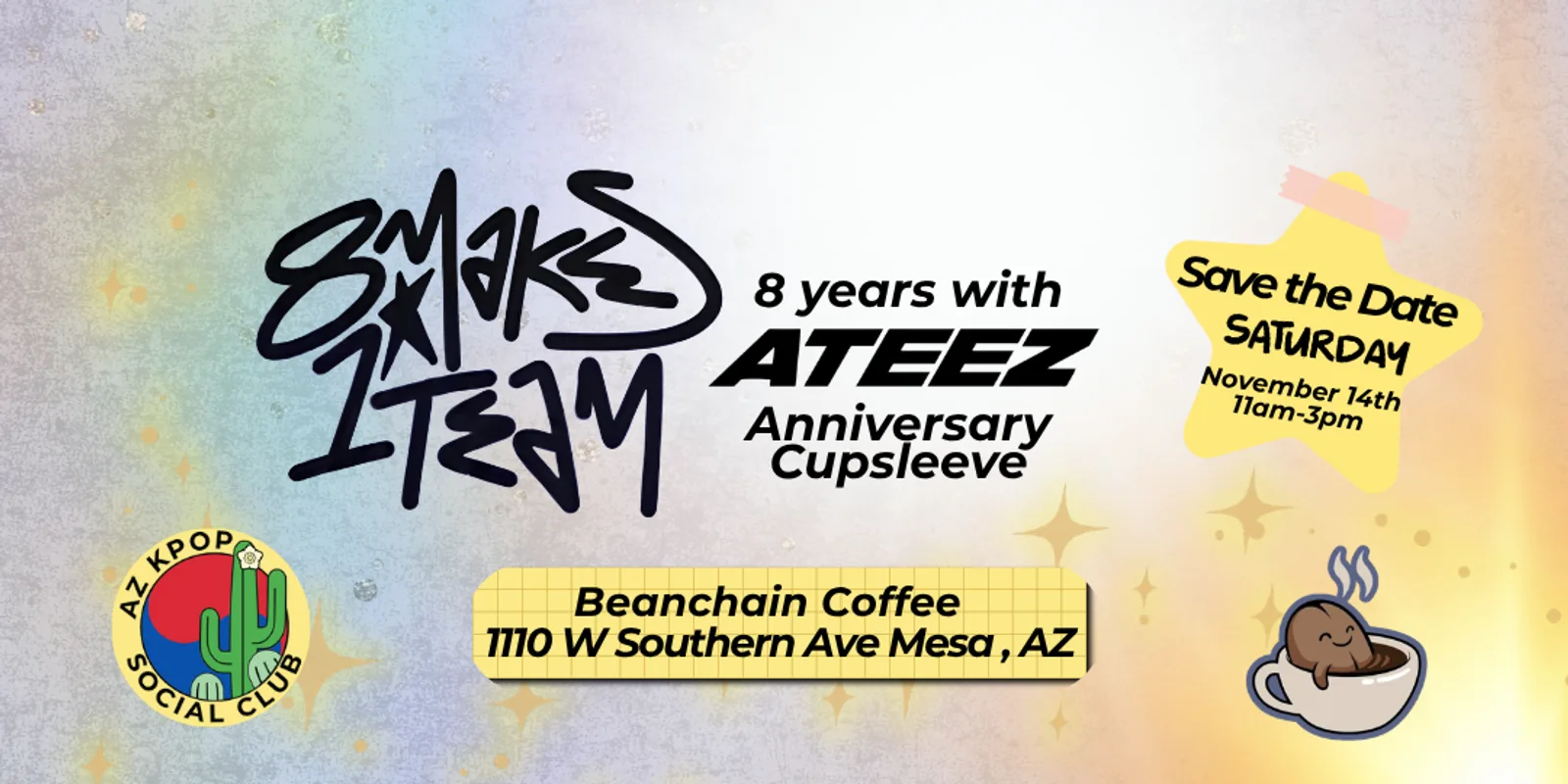 ATEEZ Anniversary Cup Sleeve Event! at Beanchain Coffee